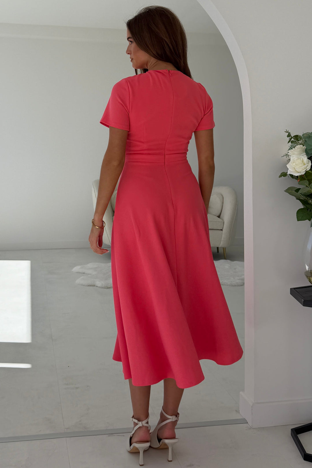 Minta Coral Bow Dress