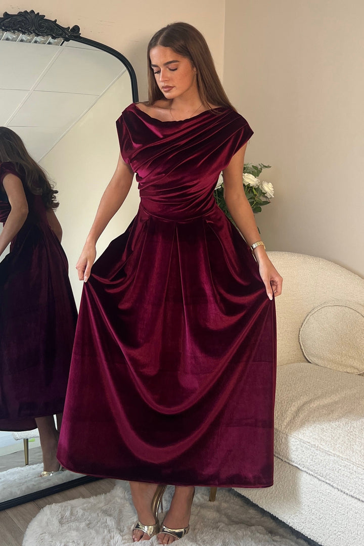 Betty Burgandy Dress