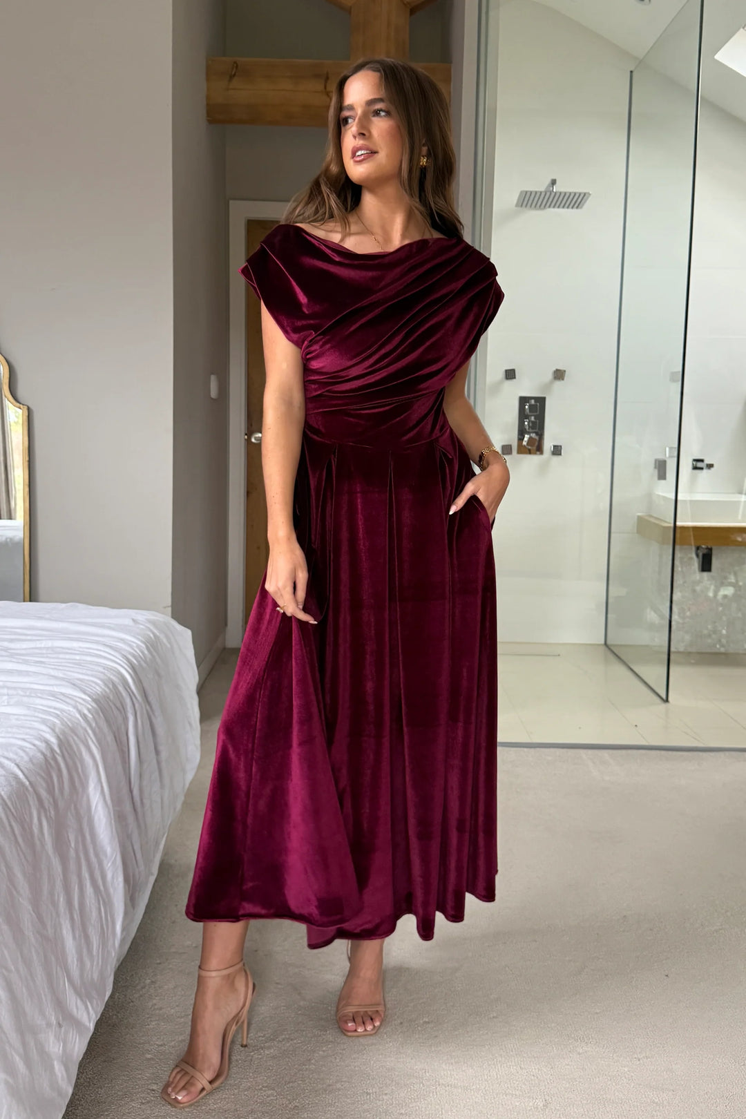 Betty Velvet Berry Dress