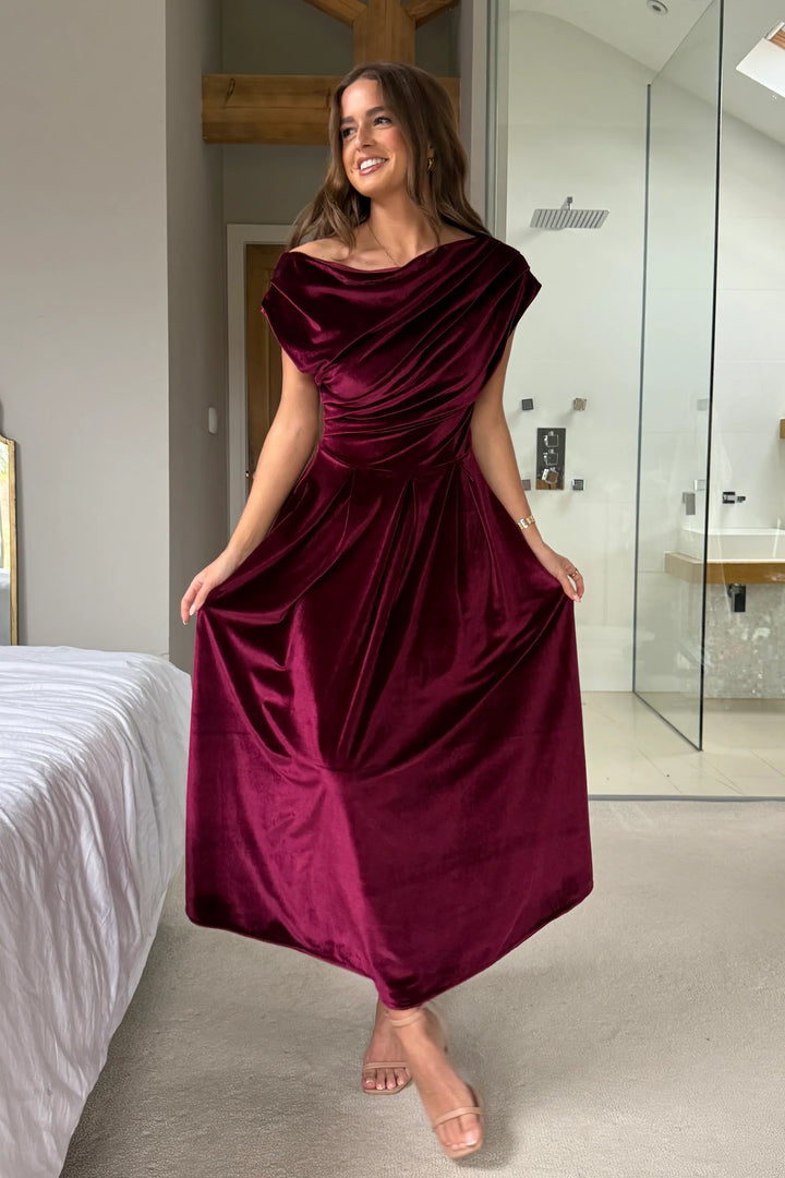 Betty Velvet Berry Dress