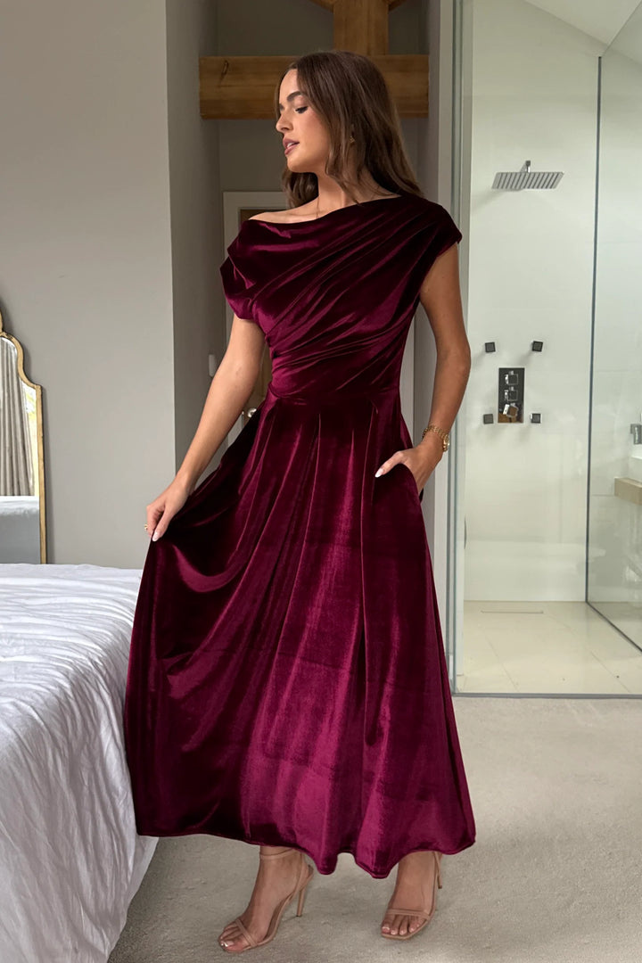 Betty Velvet Berry Dress