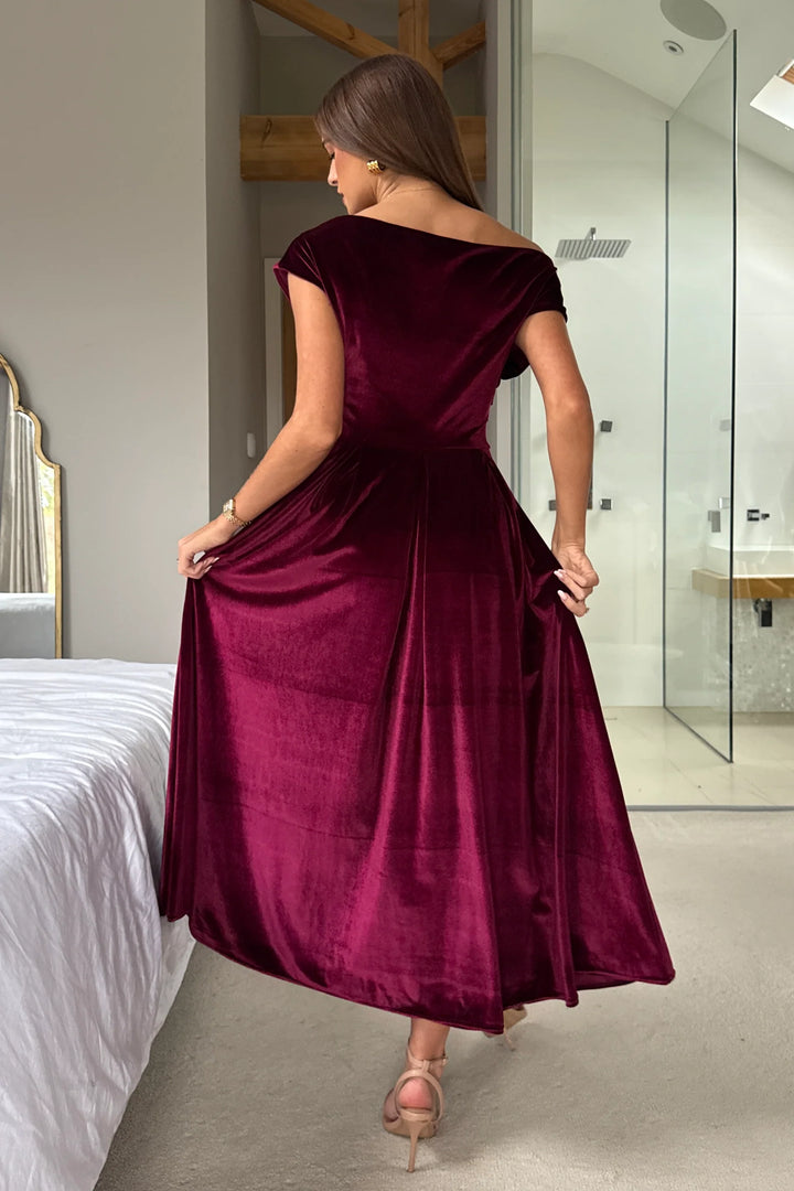 Betty Velvet Berry Dress