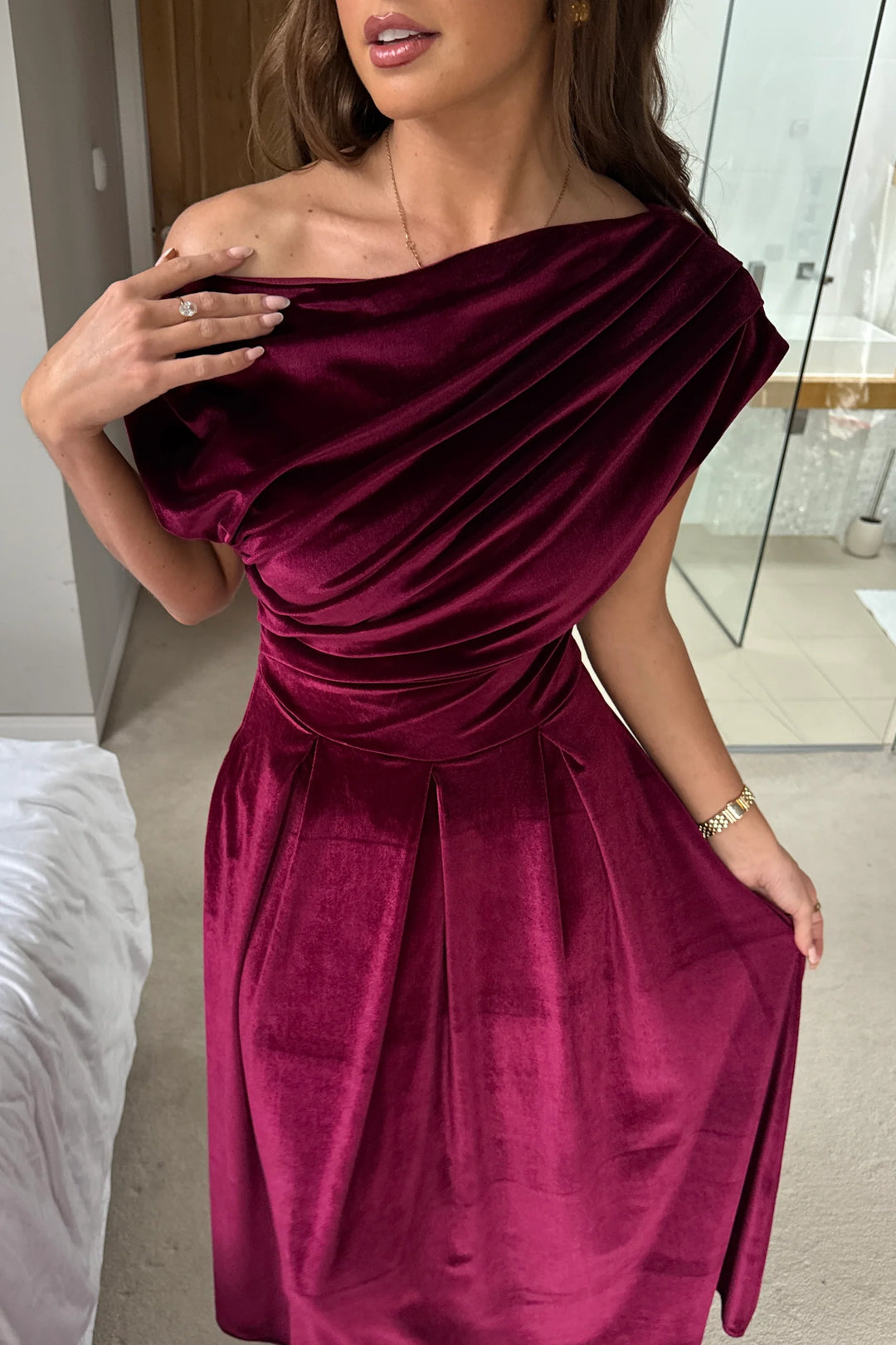 Betty Velvet Berry Dress