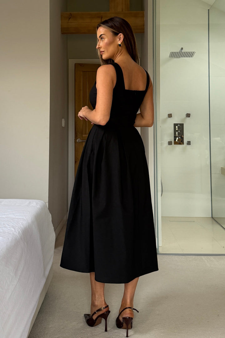 Nesta Boat Neck Dress Black