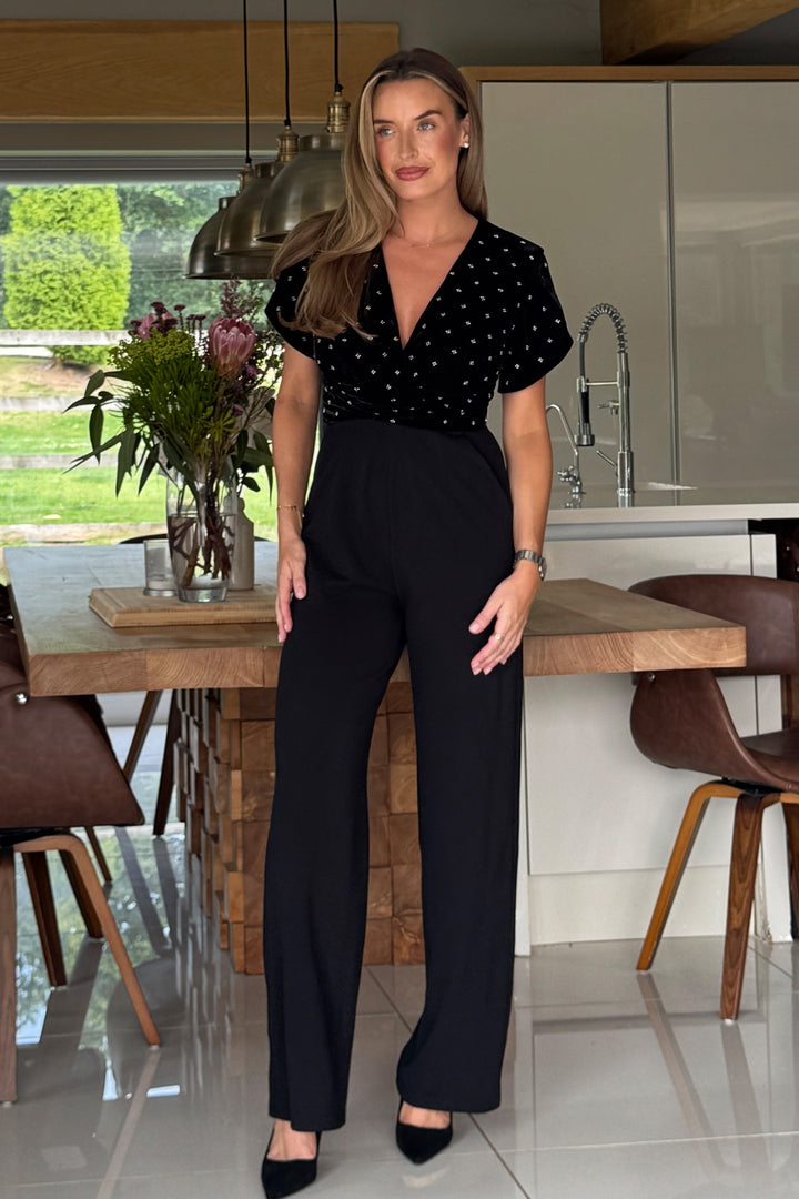BRIDGET BEADED VELVET JUMPSUIT