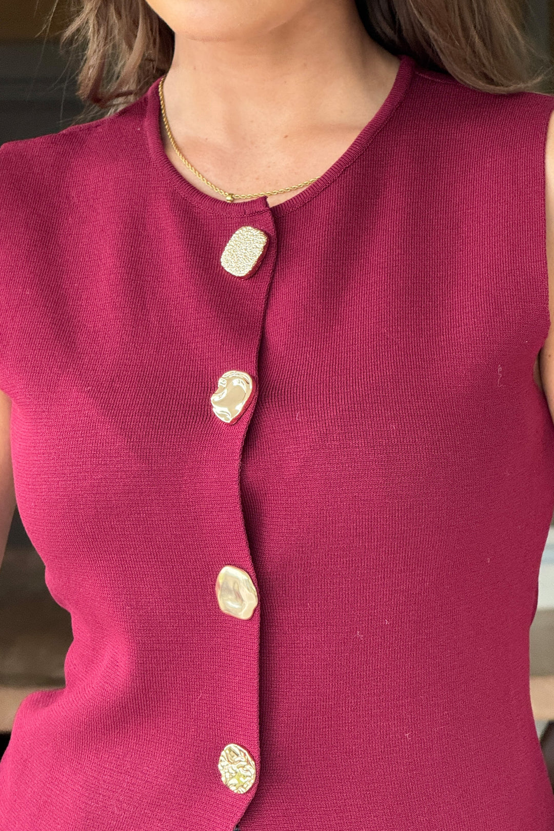 HARMONIA KNITTED WAISTCOAT BERRY