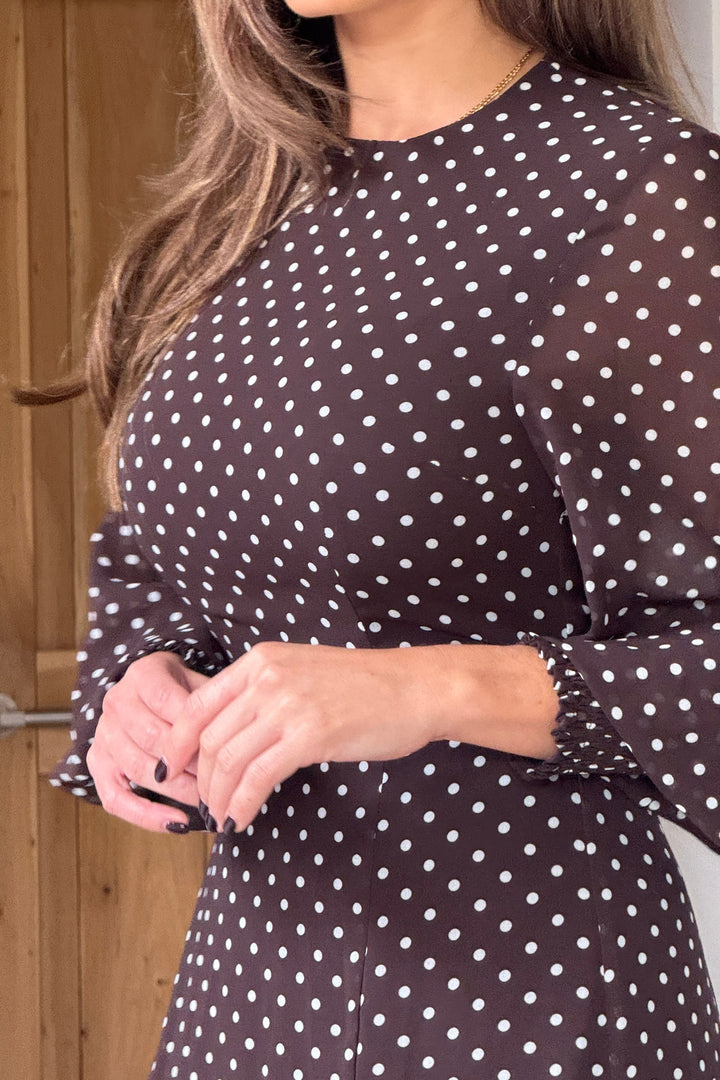 Oraya Brown Spot Dress