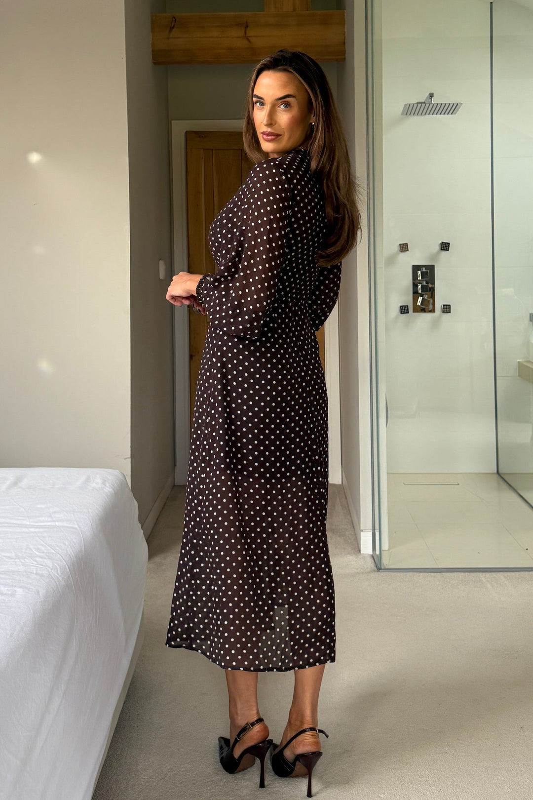 Oraya Brown Spot Dress