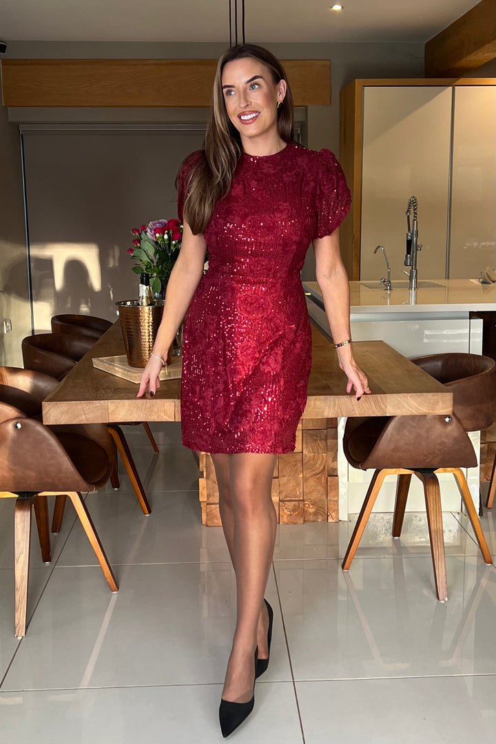 Ami Tulip Berry Mini Dress