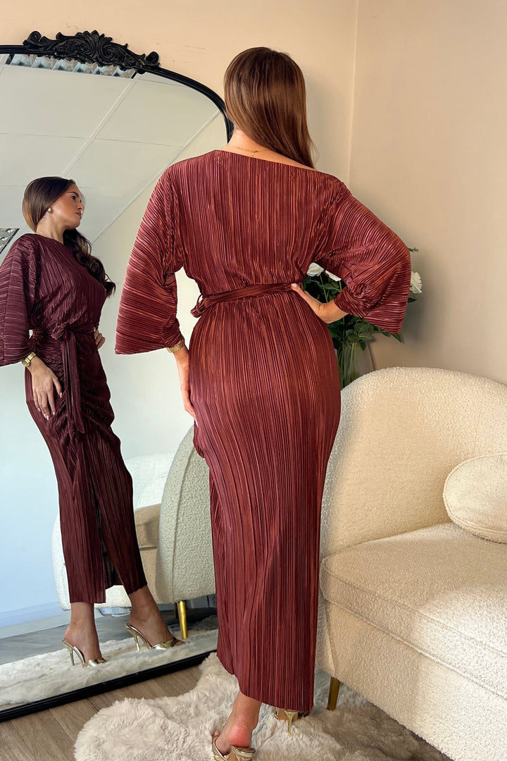 Vendy Brown Midi Dress