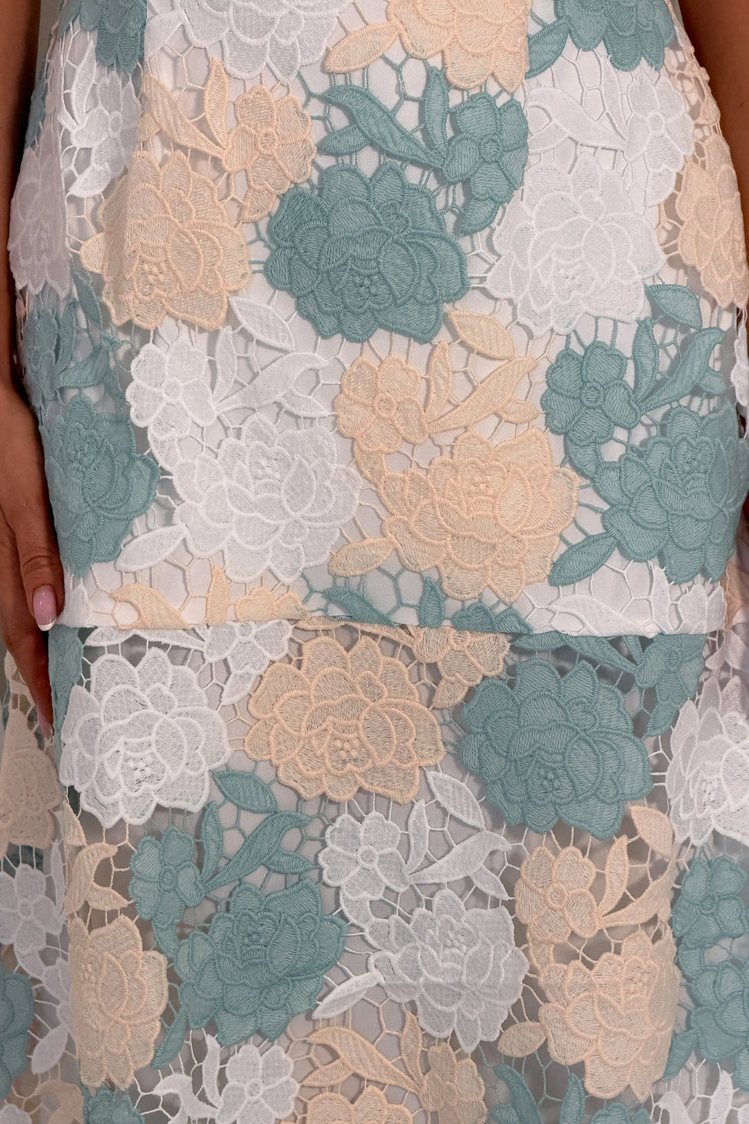 Myrtle Pastel Lace Midi Dress