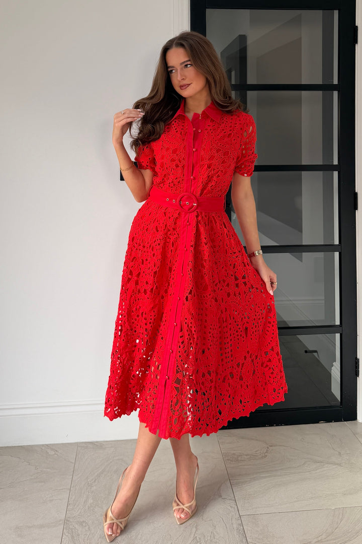 Meadow Red Lace Dress