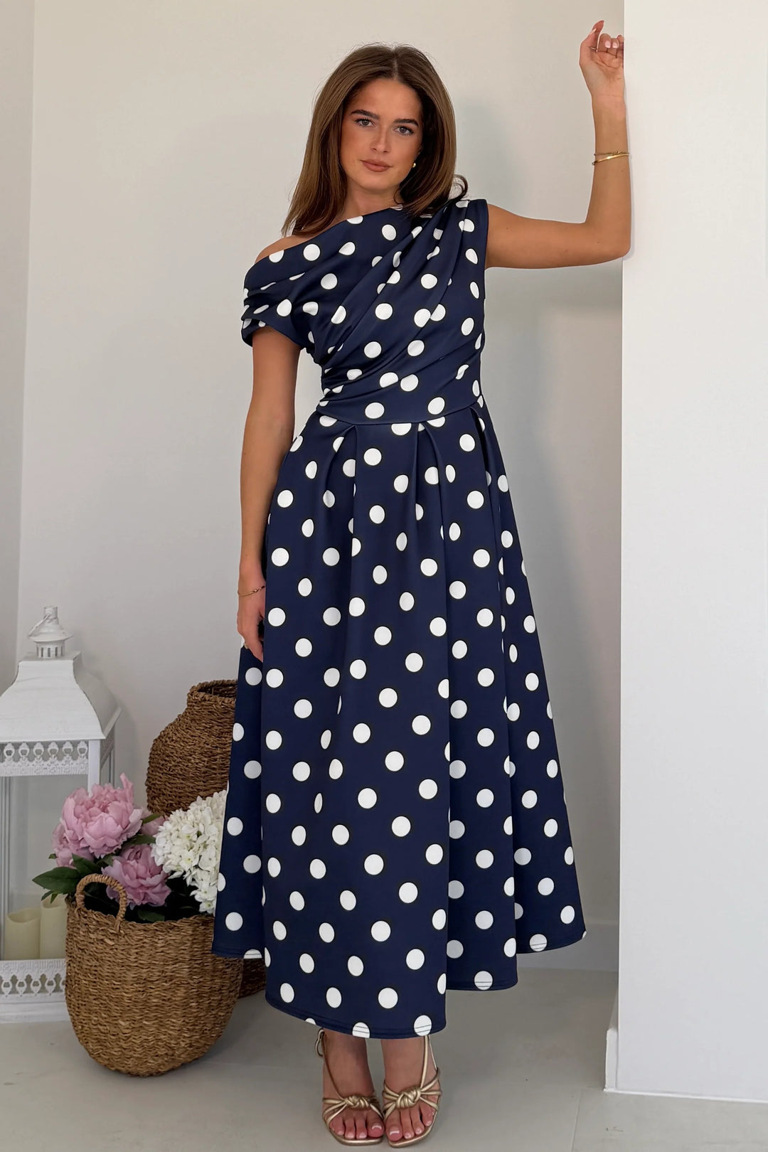 Betty Polka Dot Navy Dress