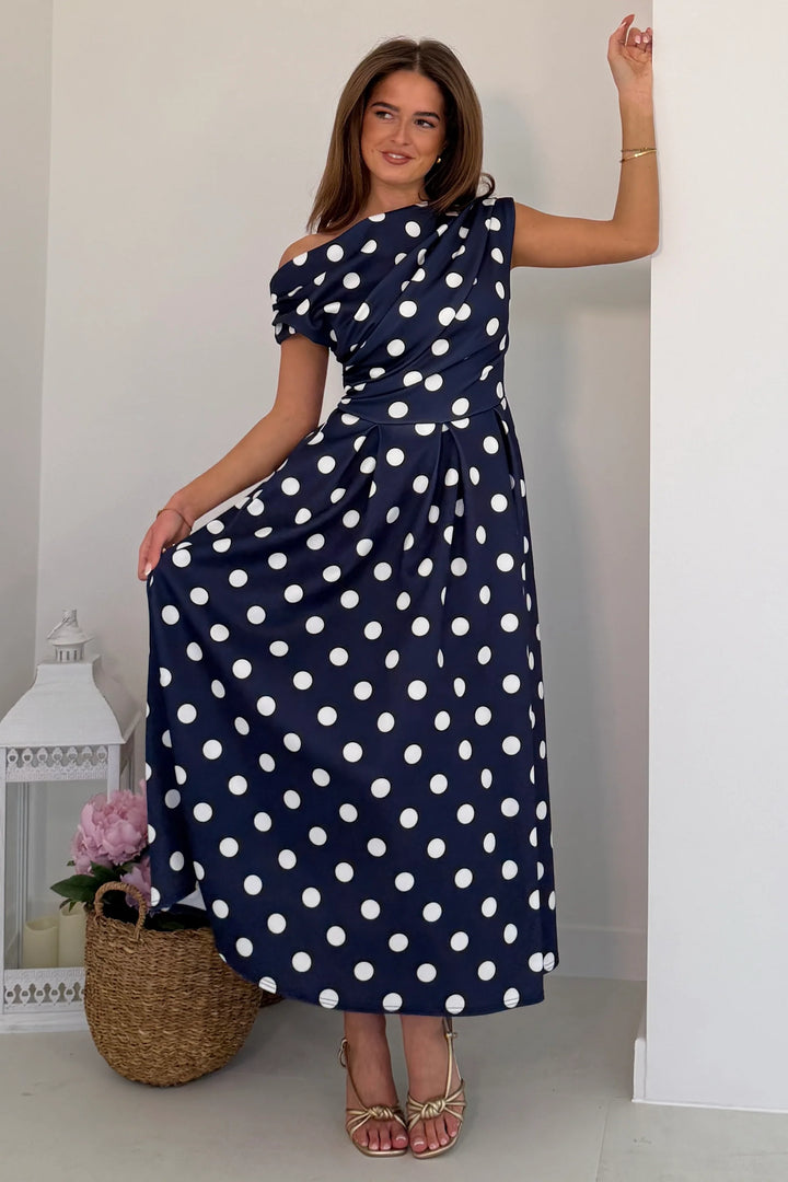 Betty Polka Dot Navy Dress