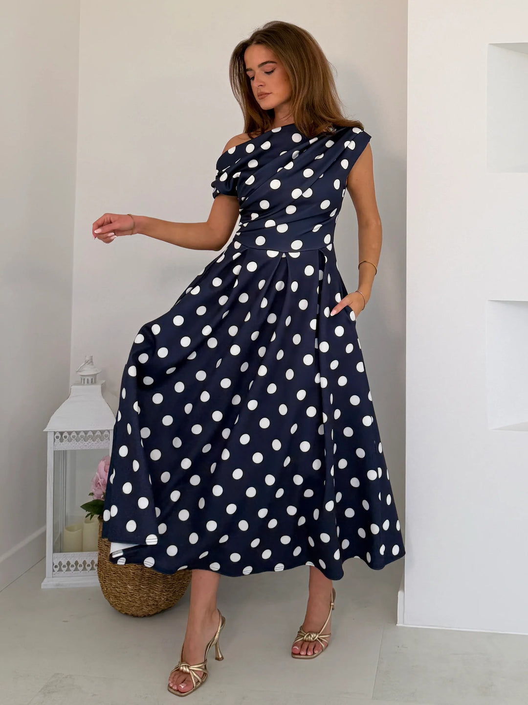 Betty Polka Dot Navy Dress