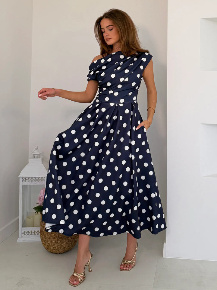 Betty Polka Dot Navy Dress