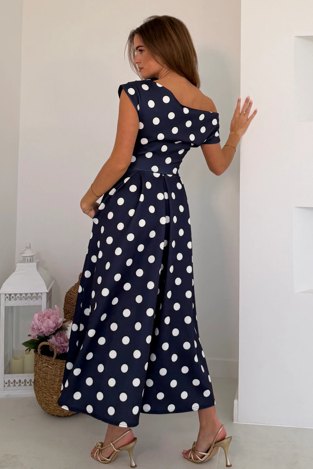Betty Polka Dot Navy Dress