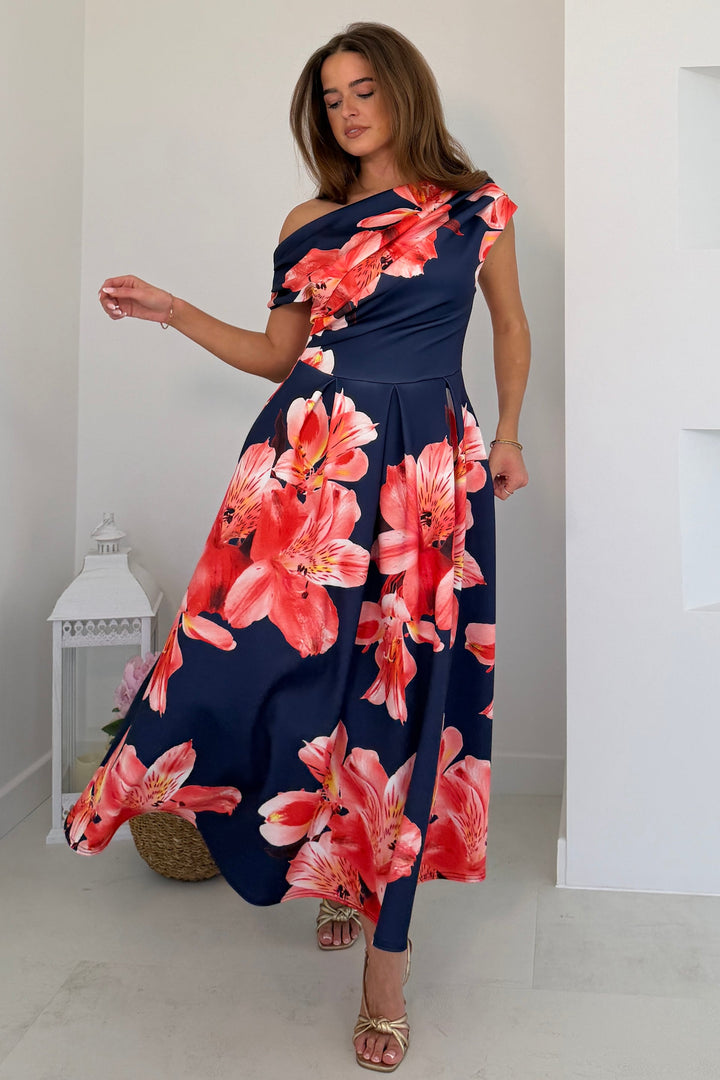 Betty Floral Navy Dress