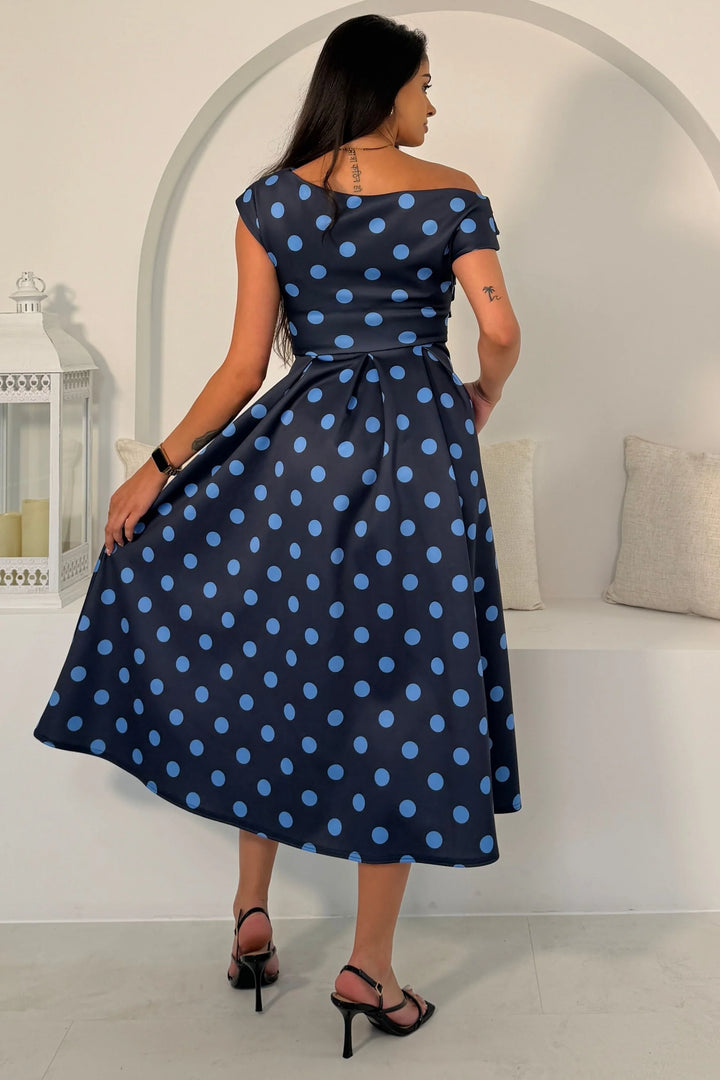 Betty Polka Dot Navy Dress