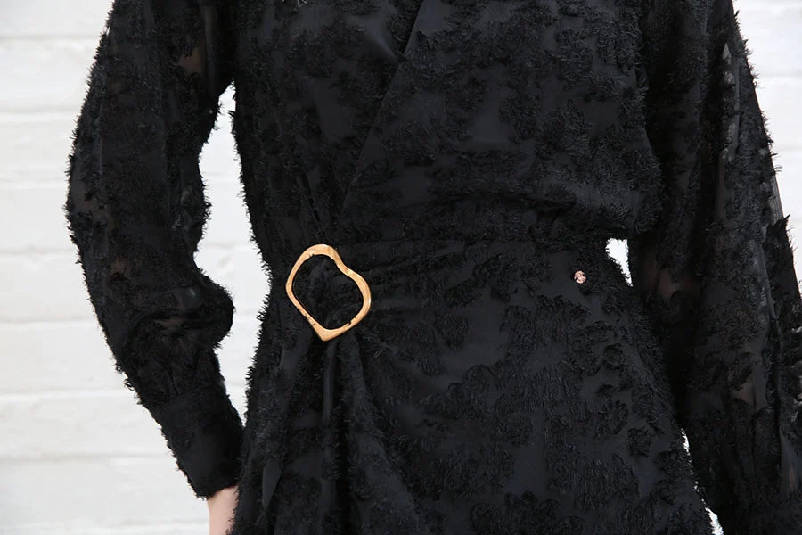 Susannah Black Wrap Dress