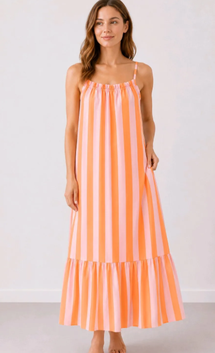 Koko Orange Stripe Dress