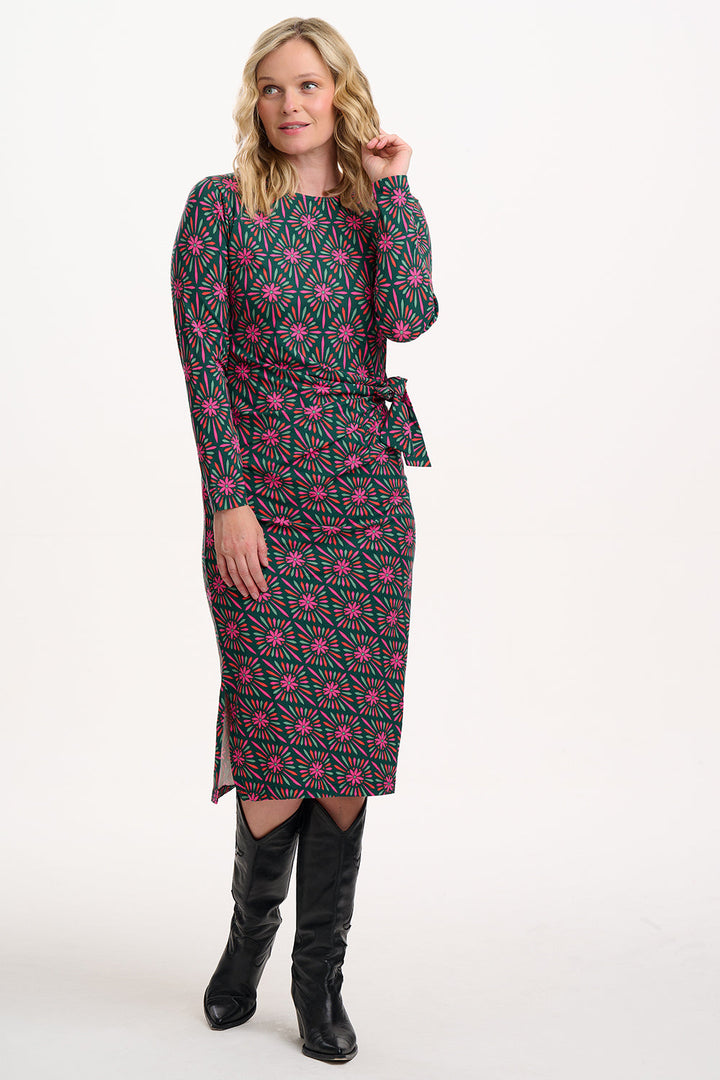 CLAUDIA JERSEY TIE MIDI DRESS