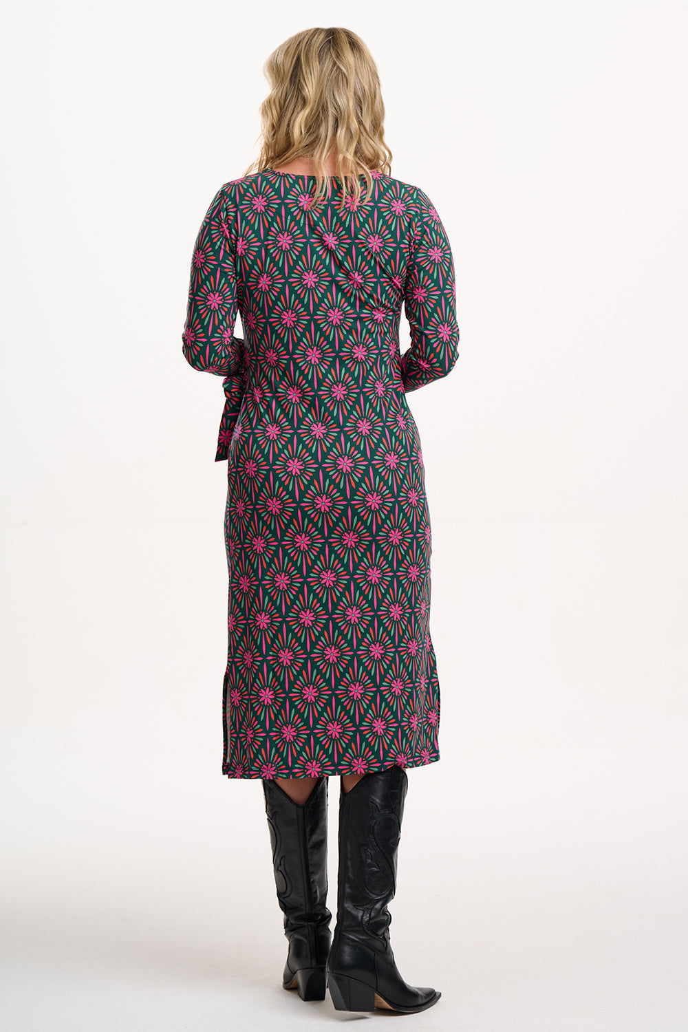 CLAUDIA JERSEY TIE MIDI DRESS