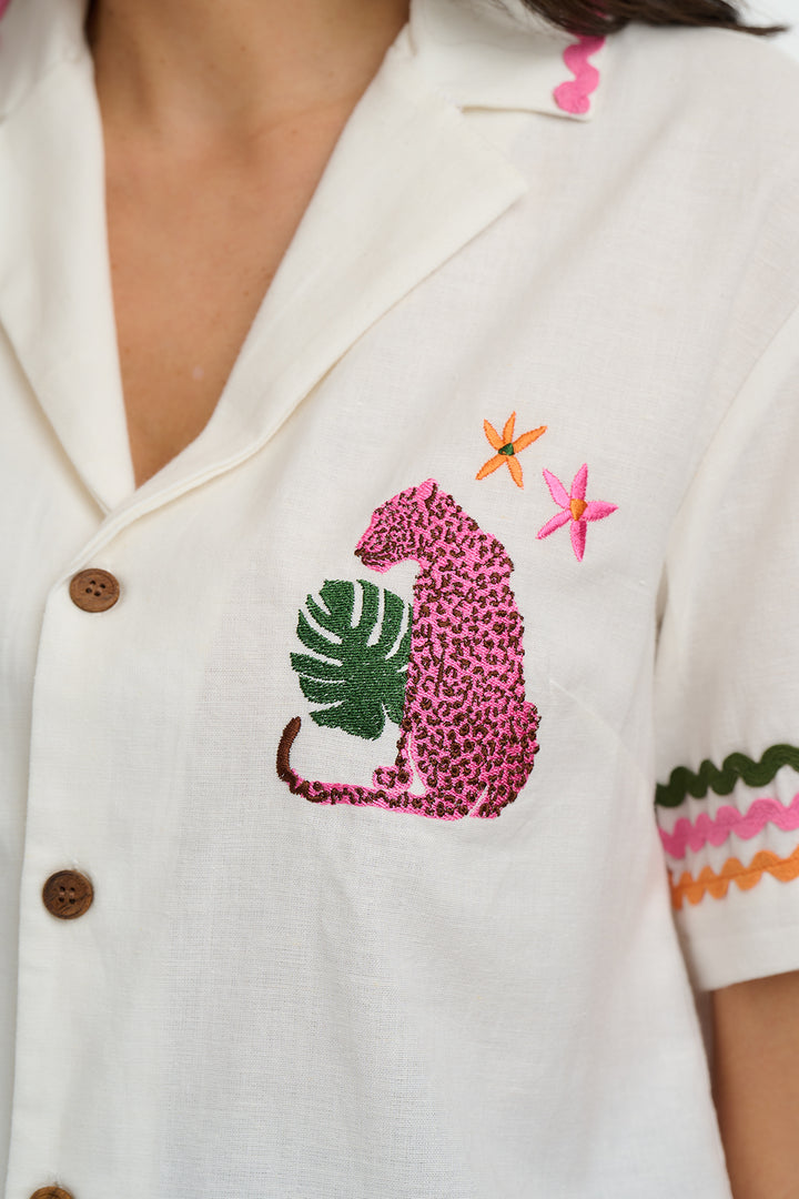 Michelle Pink Leopard Shirt