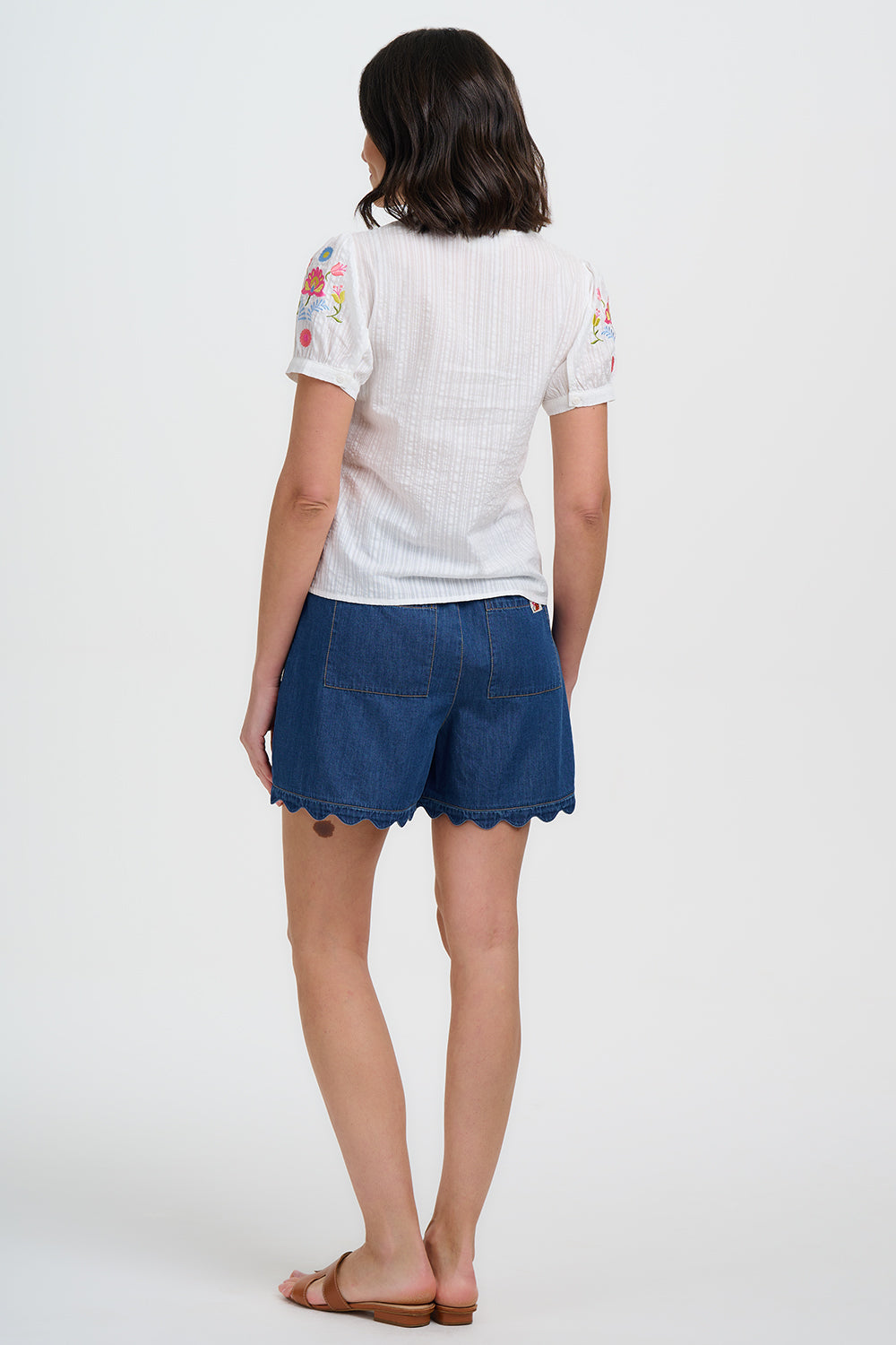 Adaline White Floral Bow Top