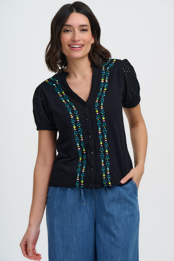 Elsie Embroidery Jersey Top