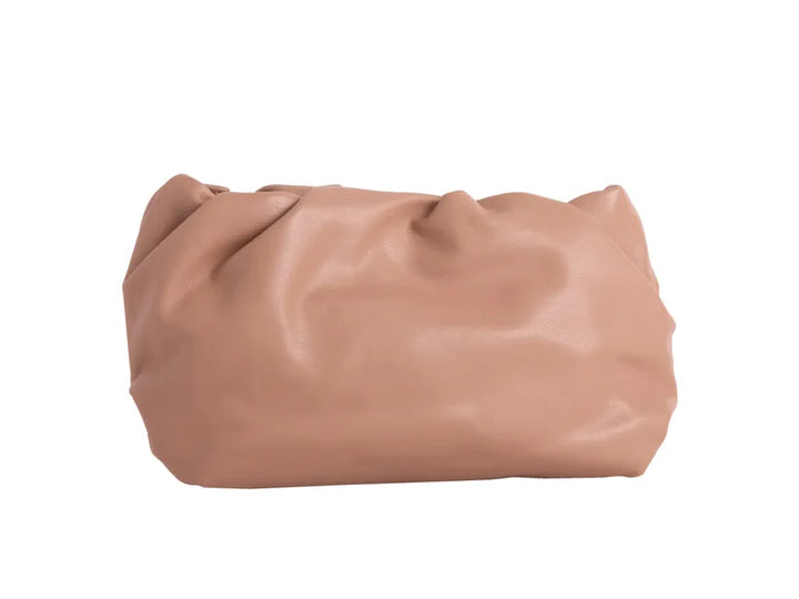 Taupe Leather Clutch