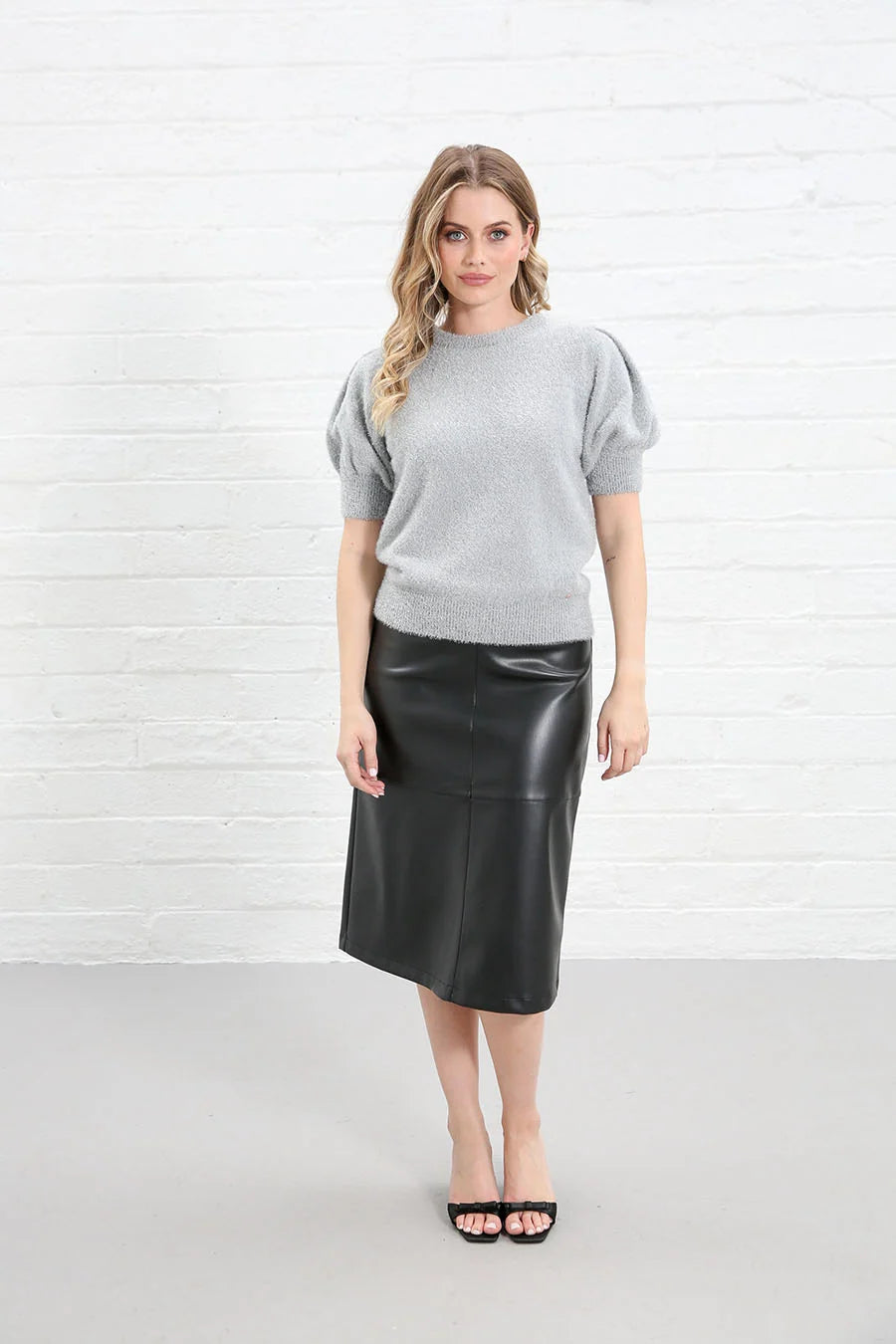 Victoria Silver Knit Top