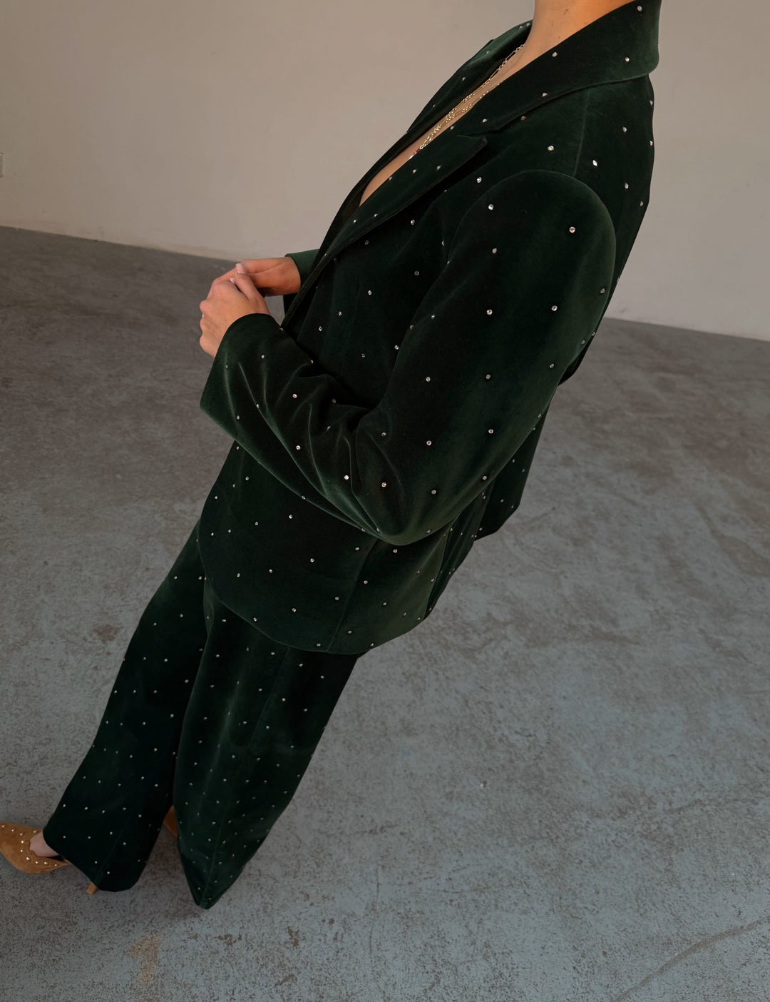 EMERALD VELVET TROUSERS