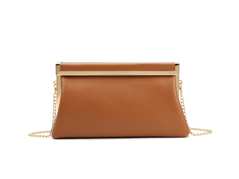 Brown Magnetic Clutch Bag