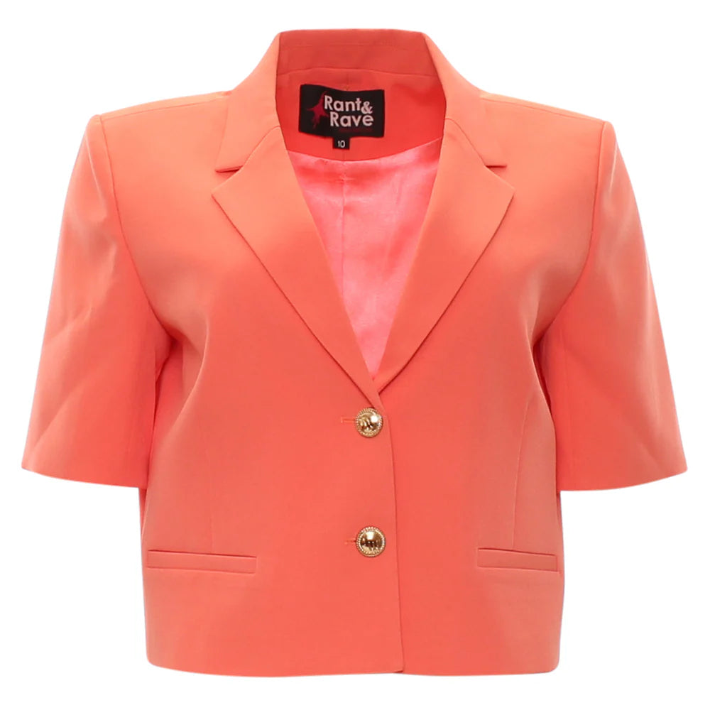 Mariana Cropped Coral Blazer
