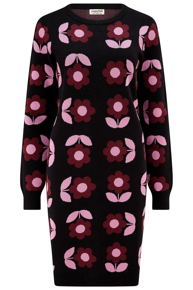 Black Mod Daisy Knit Dress