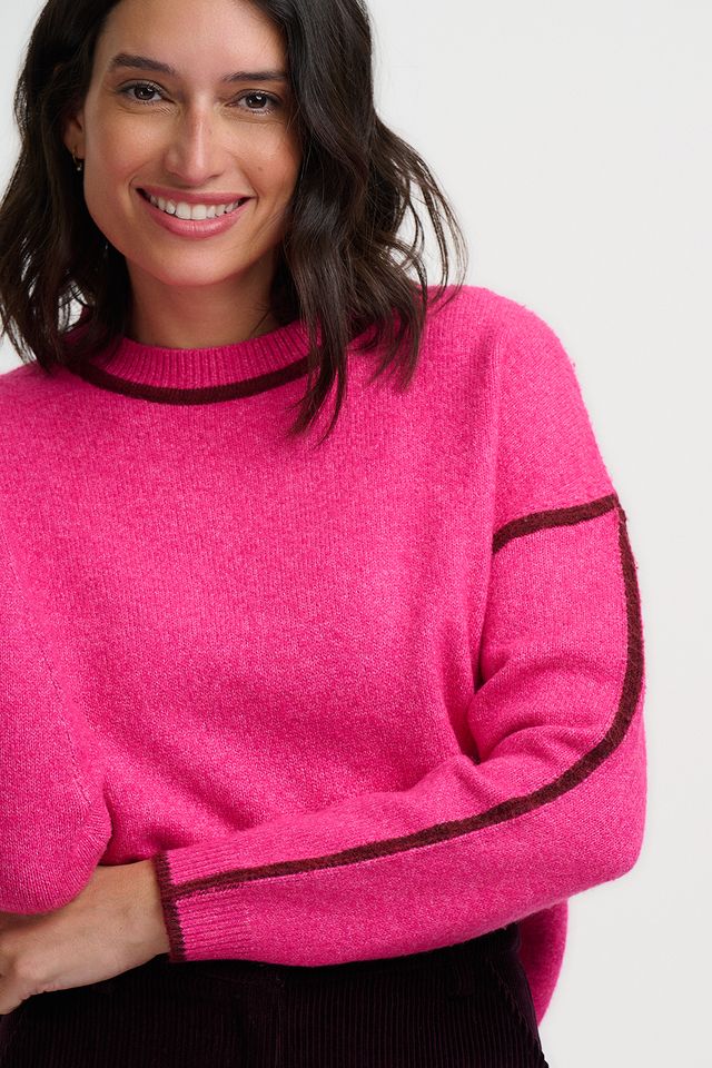 Rozalia Burgundy Trim Jumper