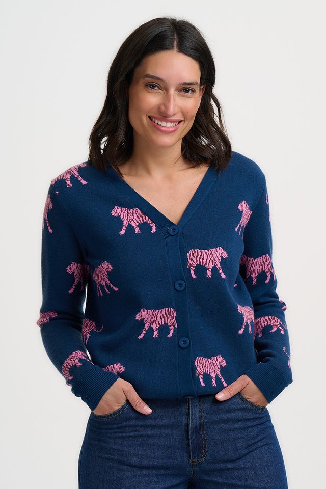 Jennifer Tiger Print Cardigan