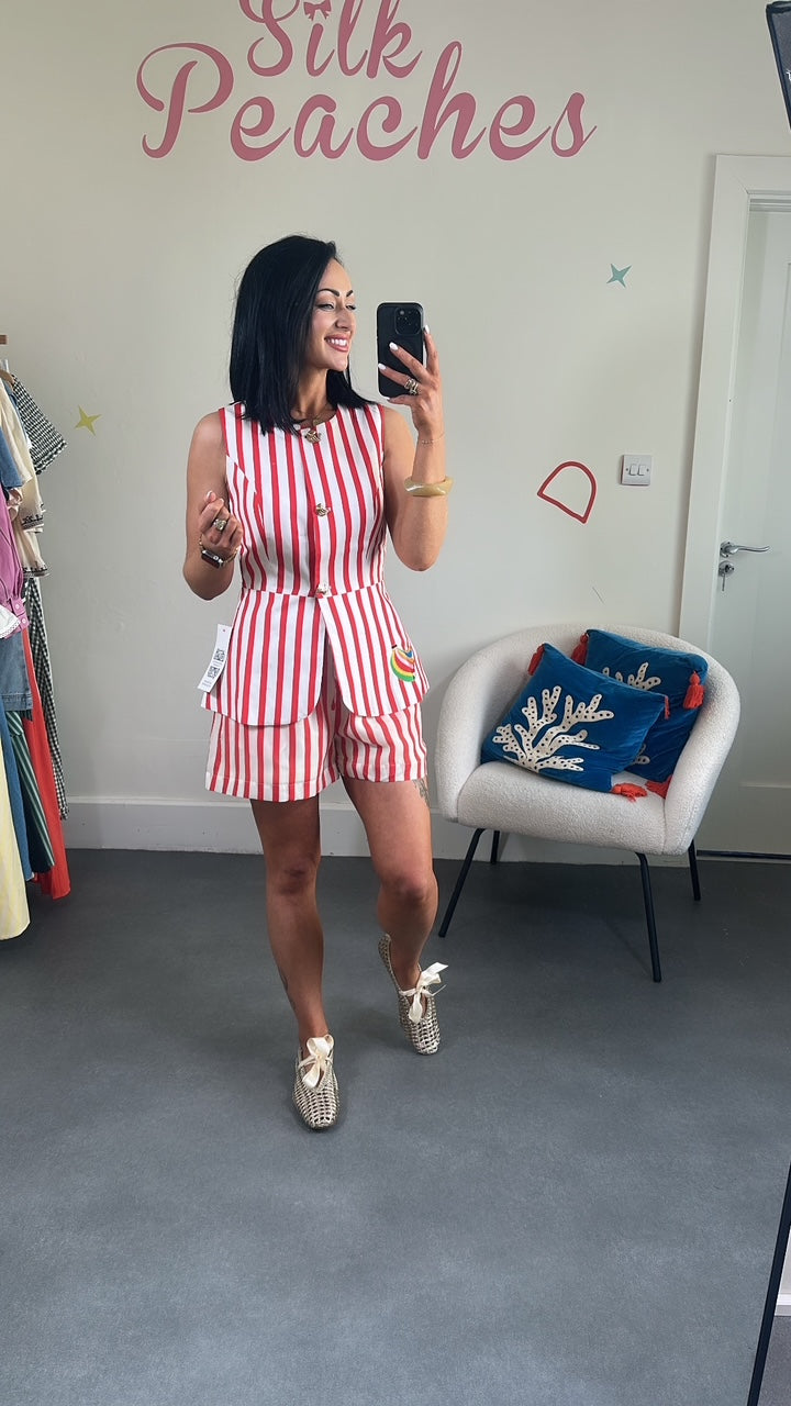 Red Stripe Sol Waistcoat