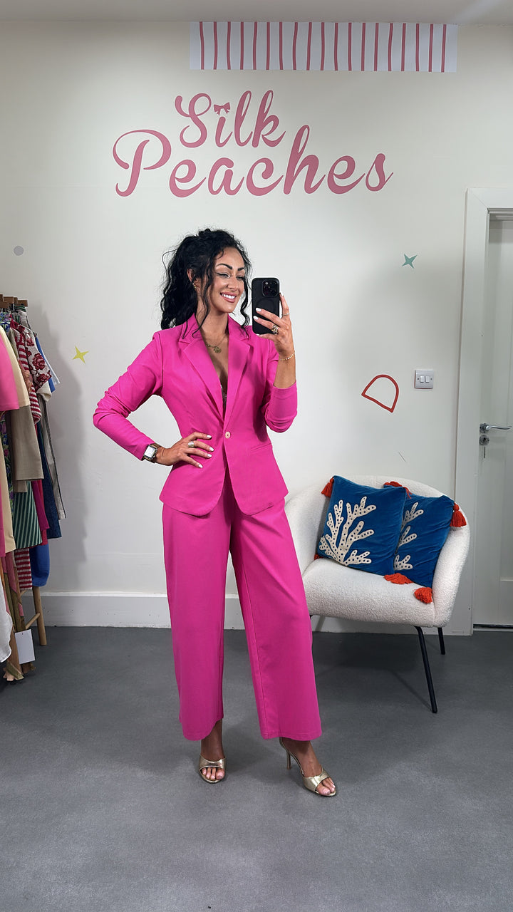 Fuchsia Pink Wide Leg Kate Trousers