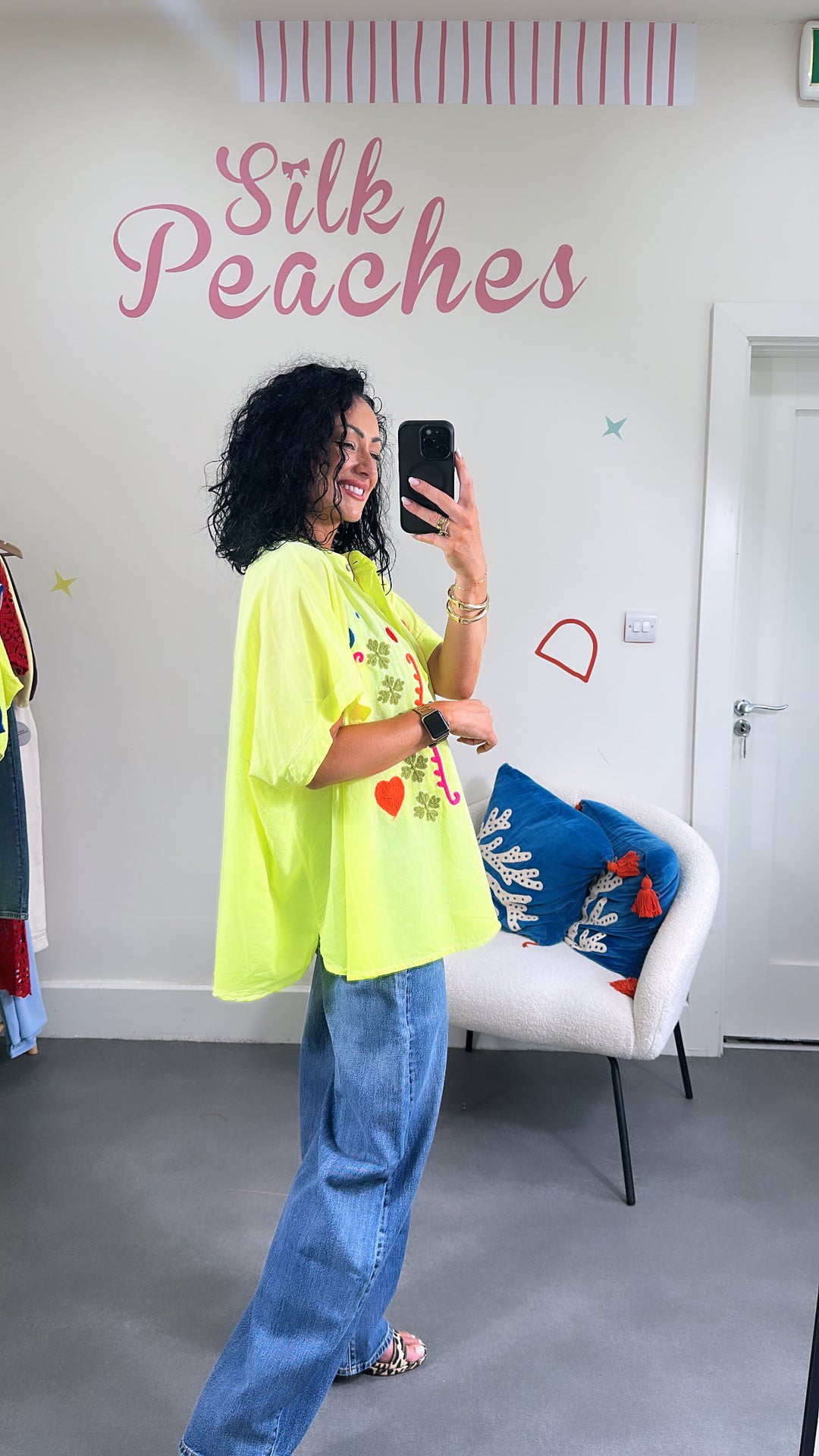 Neon Yellow Embroidered Shirt