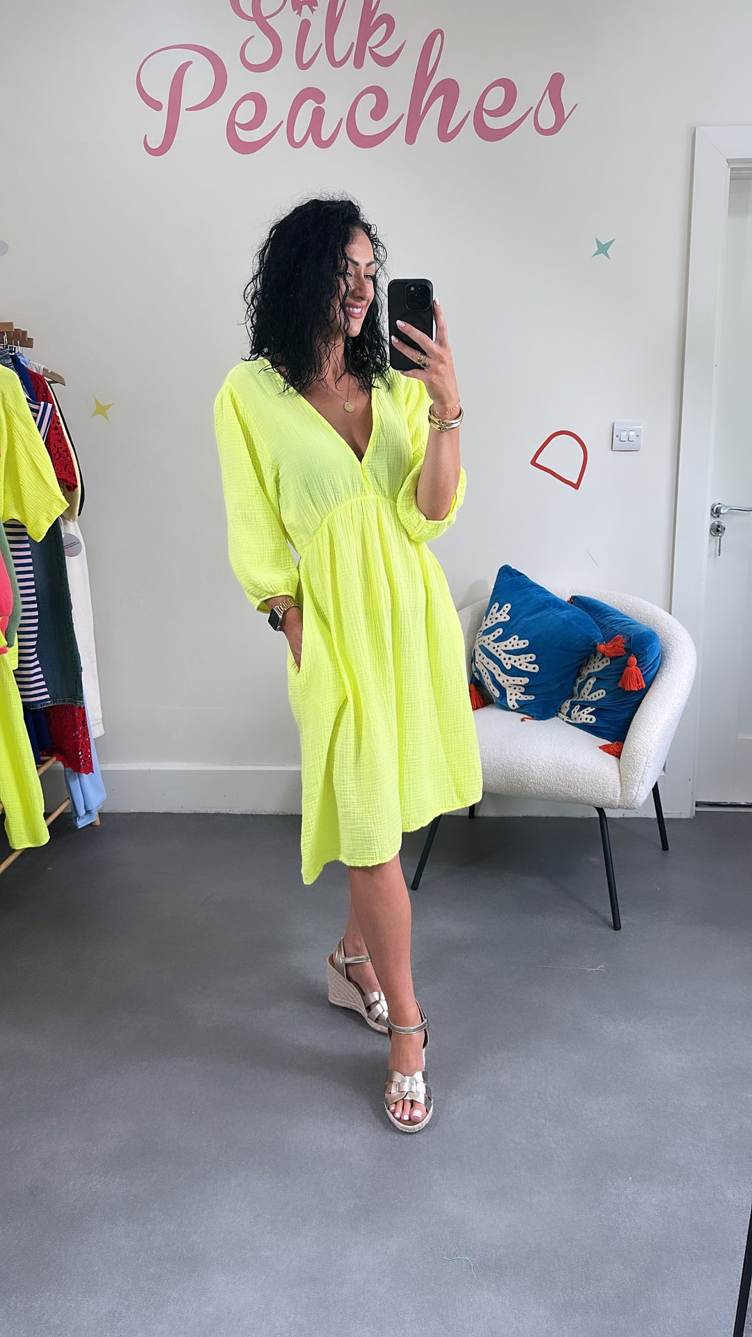 Midi Neon Yellow Summer Dress