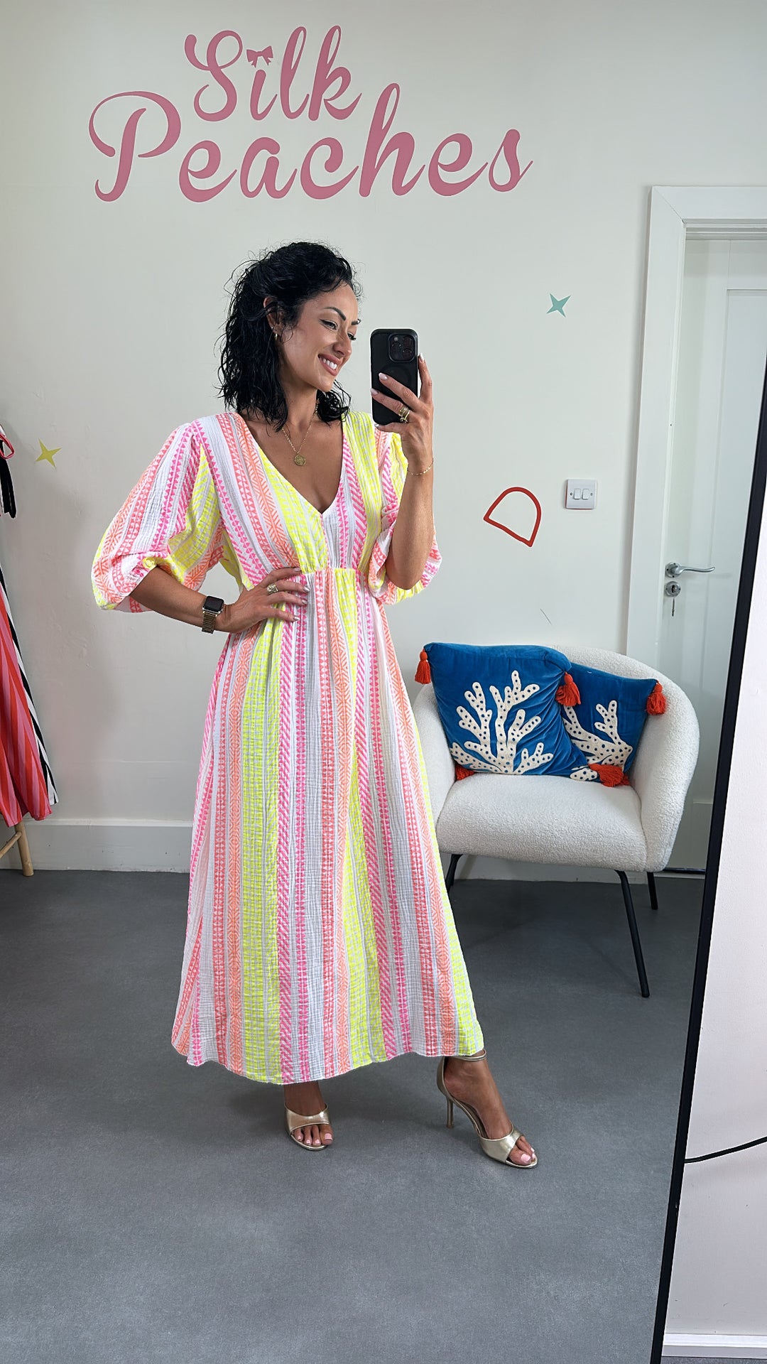 Bohemian Neon Stripe Dress