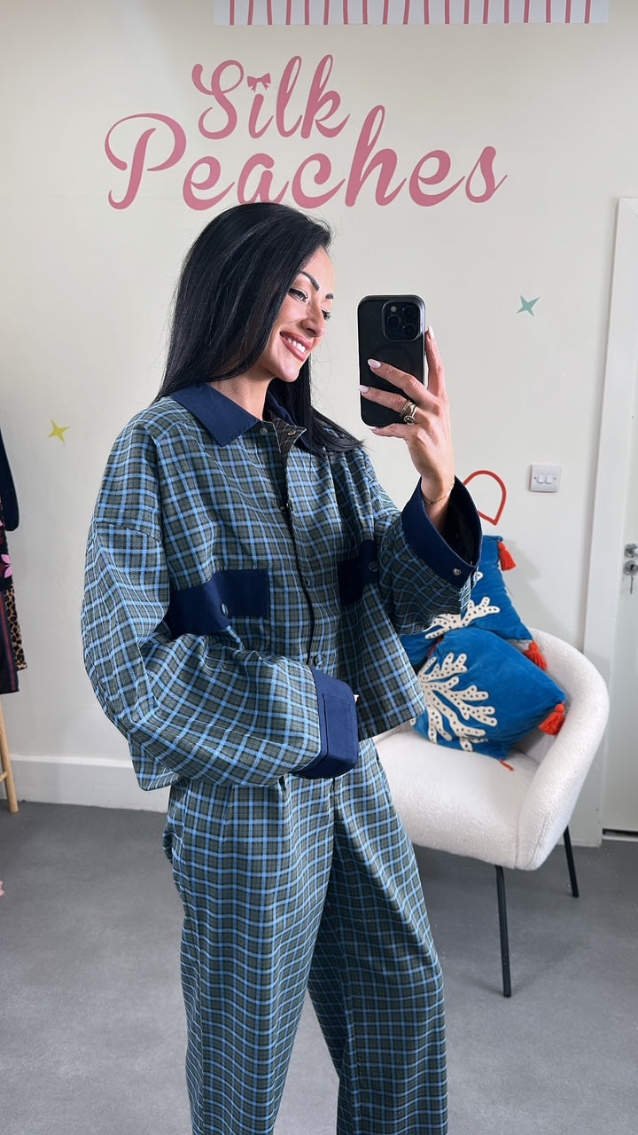 Pierce Check Turn Up Trouser