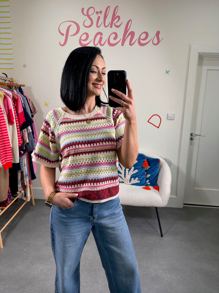 Andie Embroidered T-shirt Ecru