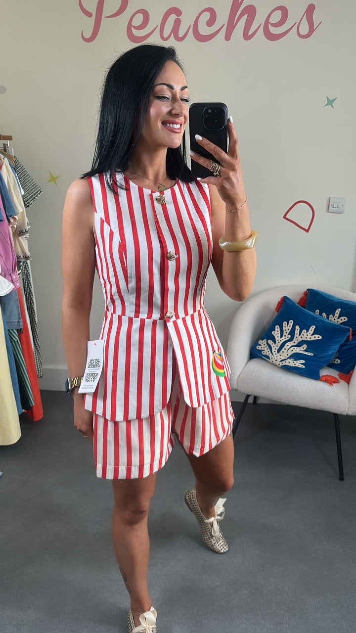 Red Stripe Sol Waistcoat