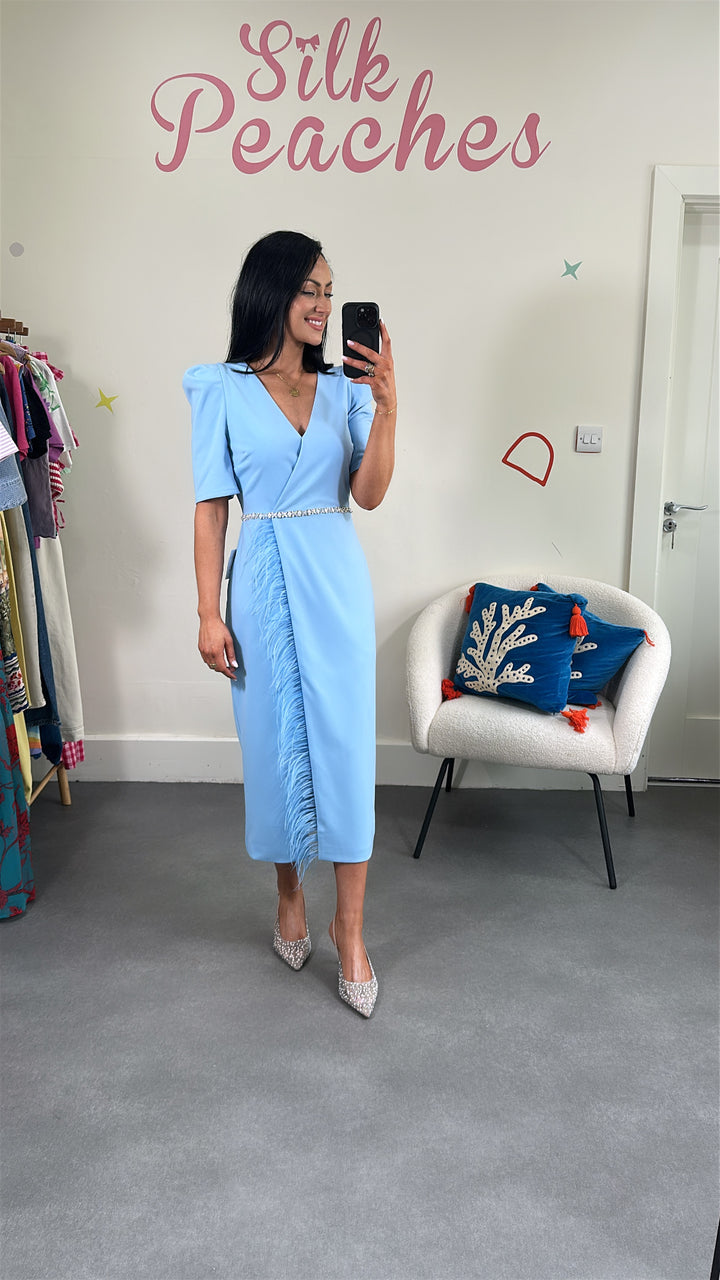 Vivienne Blue Feather Dress