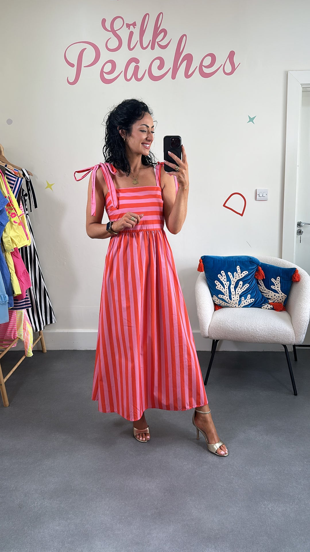 Pink Striped Maxi Dress