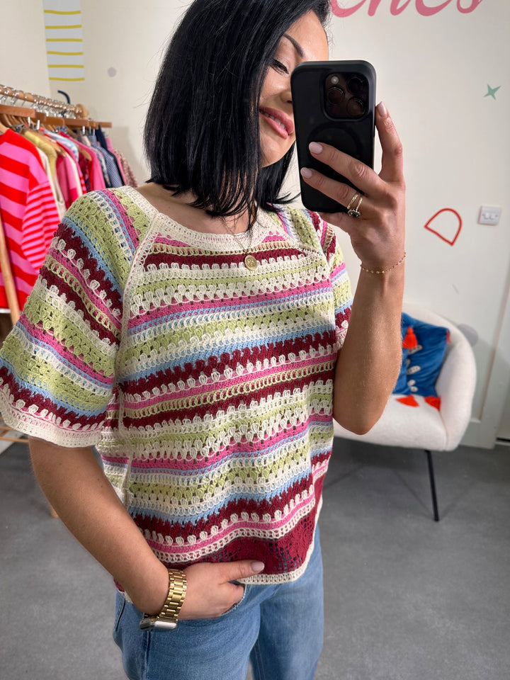 Andie Embroidered T-shirt Ecru