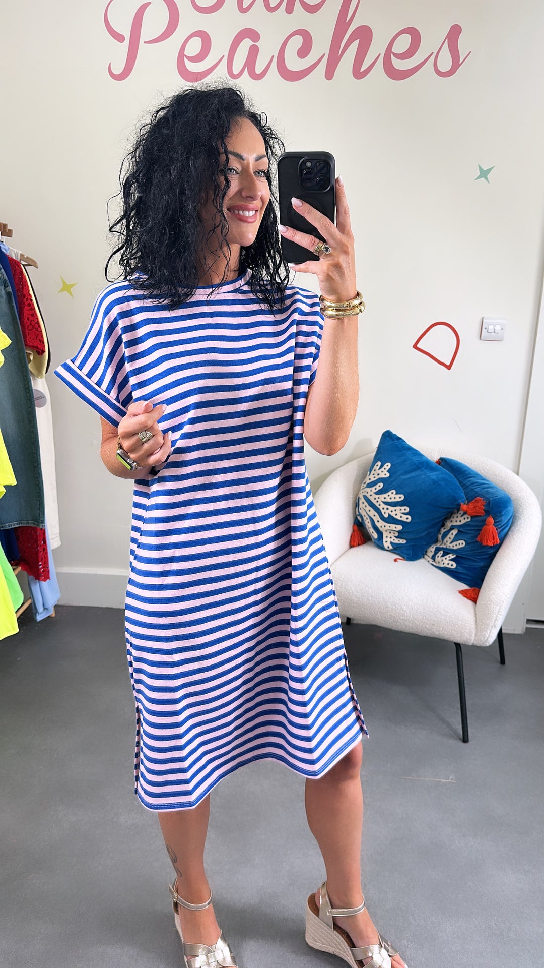 Pink &amp; Blue Stripe Dress